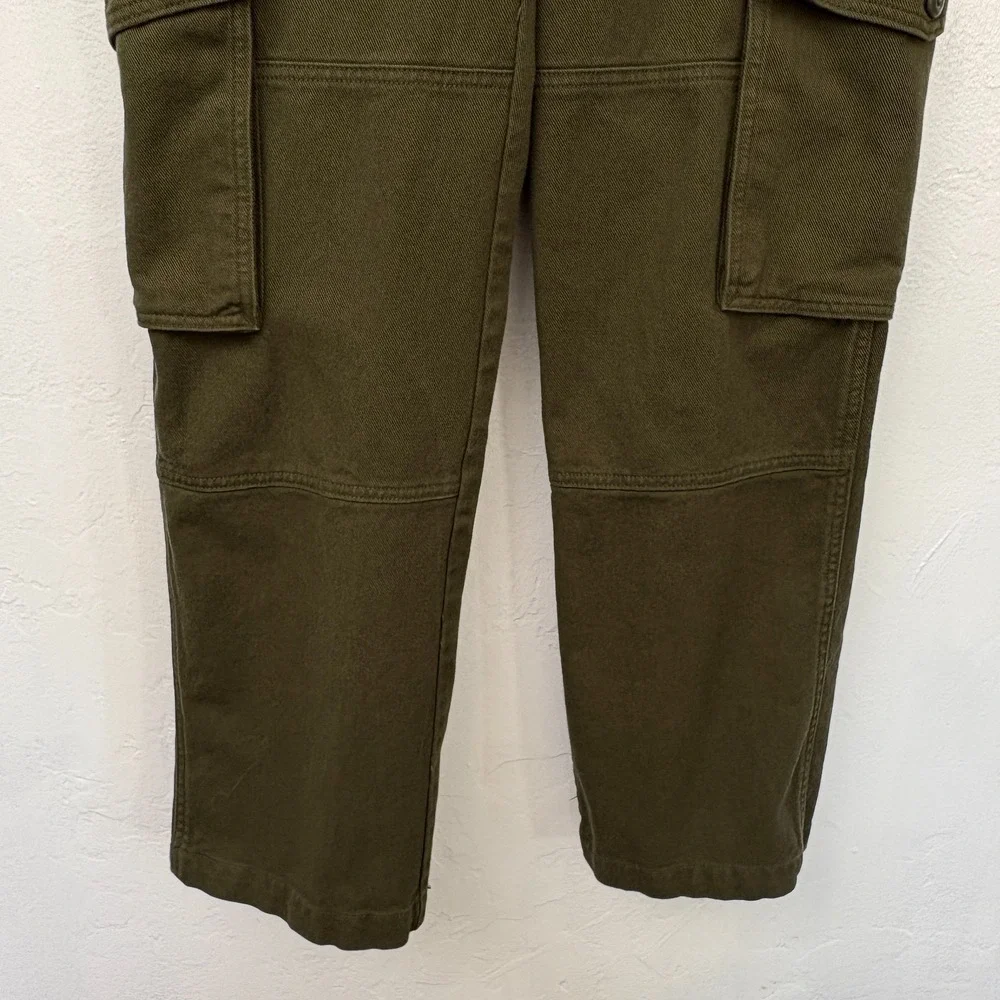 Aritzia TNA Highway Cargo Pants Women Size 6 Olive Green Cotton